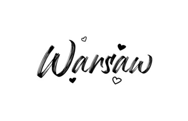 Warsaw grunge city typography word text with grunge style. Hand lettering. Modern calligraphy text