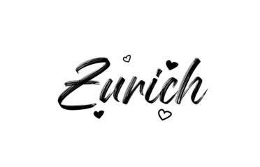 Zurich grunge city typography word text with grunge style. Hand lettering. Modern calligraphy text