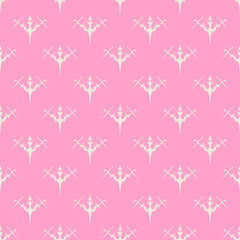 Abstract pattern tattoo sword sketch. Artistic death metal logo design. Pink illustration in Metalcore style on a pink background.