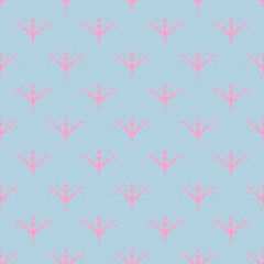 Abstract pattern tattoo sword sketch. Artistic death metal logo design. Pink illustration in Metalcore style on a blue background.