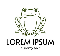 Logo with a frog. Vector illustration of a toad.