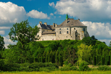 Fototapeta na wymiar Scenic view of medieval Olesko Castle, Ukraine. It is a popular travel destination in Ukraine