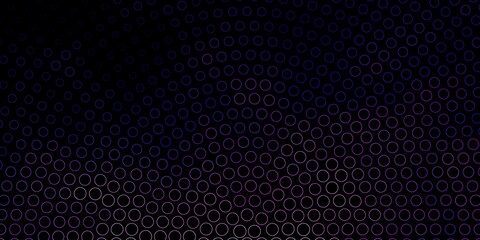 Dark Purple, Pink vector background with bubbles.