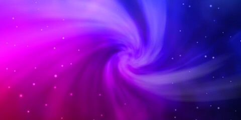 Dark Blue, Red vector background with small and big stars.