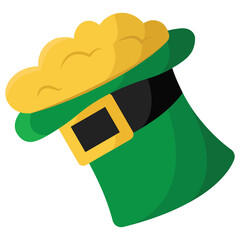 Isolated traditional irish hat with golden coins Saint patrick day Vector