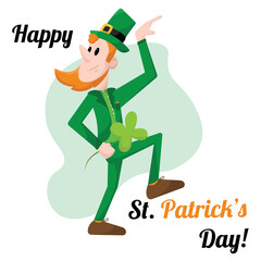 Isolated traditional irish elf with clothes Saint patrick day Vector