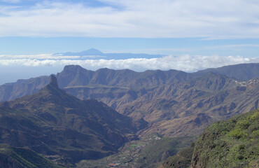 Gran Canaria, landscape of the central montainous part of the island, Las Cumbres, ie The Summits

