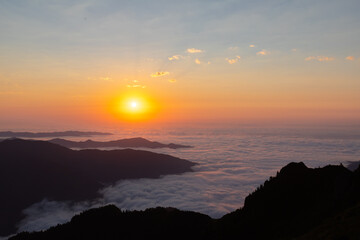 Huser Plateau and sunset in Trabzon province
