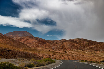 Winding road with hills in the background in Salta, Argentina