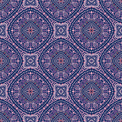 Swirl Pattern Vector. Blue and pink background with purple abstract flowers