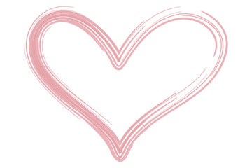 Heart contour vector. Red hand drawn love icon isolated. Paint brush stroke heart icon. Hand drawn vector for love logo, heart symbol, doodle icon and Valentine's day. Painted grunge vector shape