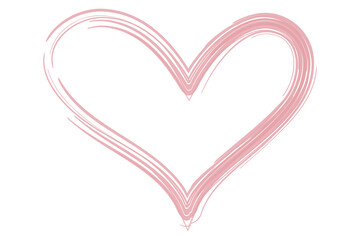 Heart contour vector. Red hand drawn love icon isolated. Paint brush stroke heart icon. Hand drawn vector for love logo, heart symbol, doodle icon and Valentine's day. Painted grunge vector shape