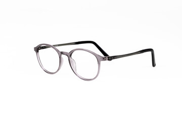 optical glasses frame stands on a white background