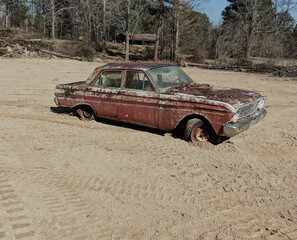 vintage abandoned car. Ford Fairlane