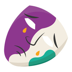 Isolated sad theater mask icon Vector