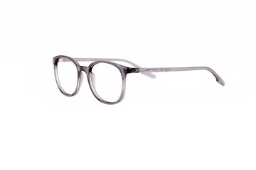optical glasses frame stands on a white background