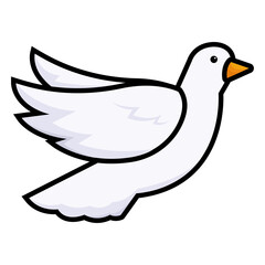 Isolated white peace pigeon icon Vector