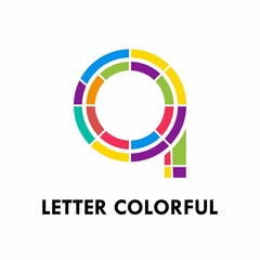 Colorful Letter a logo font design template illustration