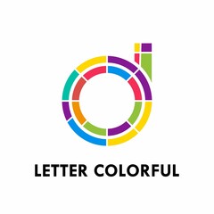 Colorful Letter d logo font design template illustration