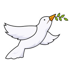 Isolated white peace pigeon icon Vector