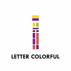 Colorful Letter i logo font design template illustration