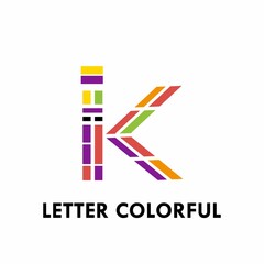 Colorful Letter k logo font design template illustration