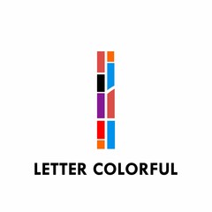 Colorful Letter i logo font design template illustration