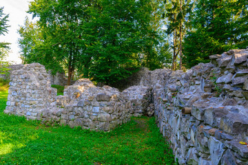 Fototapeta na wymiar Sigberg Castle Ruin, Village of Göfis, Walgau Valley, State of Vorarlberg, Austria