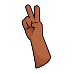 Isolated hand cartoon doing a peace symbol Vector