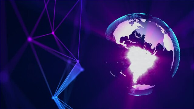 Communication technology global world network. Digital Data network technology With social network Global network connection and data connections concept. 