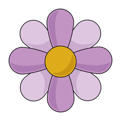 Isolated colored flower cartoon icon Vector