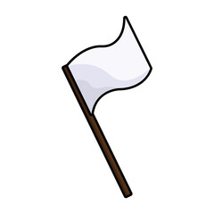 Isolated white surrender flag icon Vector