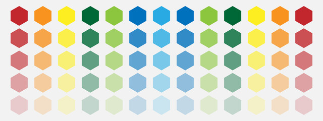 Background with hexagons of different translucent colors. Artistic element. Illustration.