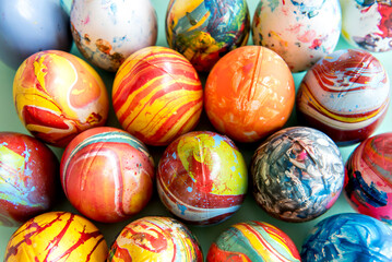Colorful Easter Eggs Texture Background.