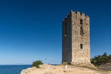Naklejka premium Panorama of Nea Fokea, Kassandra, Chalkidiki, Greece