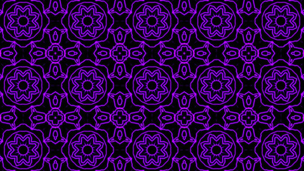Abstract purple geometric seamless pattern background. Psychedelic Colorful Kaleidoscope background. Disco Abstract Background