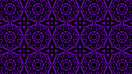 Abstract purple geometric seamless pattern background. Psychedelic Colorful Kaleidoscope background. Disco Abstract Background
