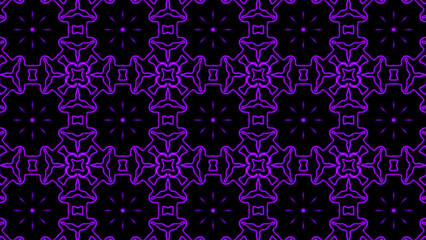 Abstract purple geometric seamless pattern background. Psychedelic Colorful Kaleidoscope background. Disco Abstract Background