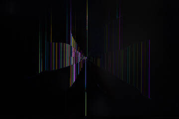 Multi colored vertical stripes on a broken tv screen