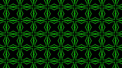 Abstract green geometric seamless pattern background. Psychedelic Colorful Kaleidoscope VJ background. Disco Abstract Background