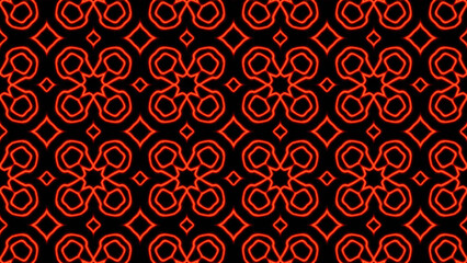 Abstract red geometric seamless pattern background. Psychedelic Colorful VJ background. Disco Abstract Motion Background. Kaleidoscope effect