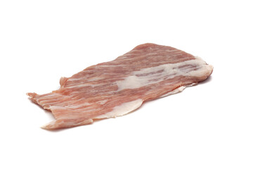 An Iberian secret, it is a highly appreciated pork meat in Spain. Raw, isolated on white background.