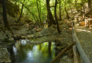 Butterfly valley reservat in Rhodes Island, Greece, walking paths in the nature