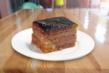 Tasty sweet Cake dessert on the desk