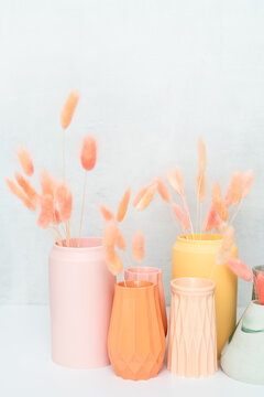 Up close of colorful vases