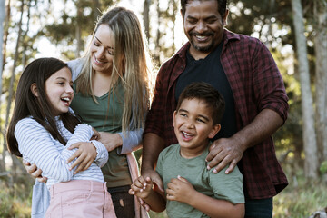 Family having fun in the outdoors