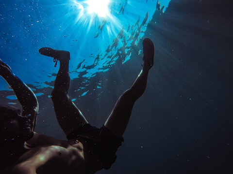 Drowning Man Under Water