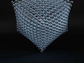 Image of a group of balls on a dark background, 3D rendering