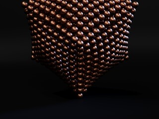 Image of a group of balls on a dark background, 3D rendering
