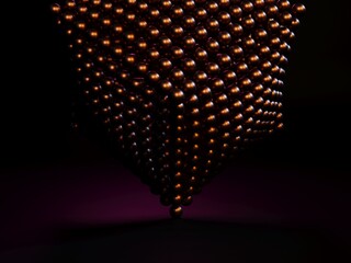Image of a group of balls on a dark background, 3D rendering